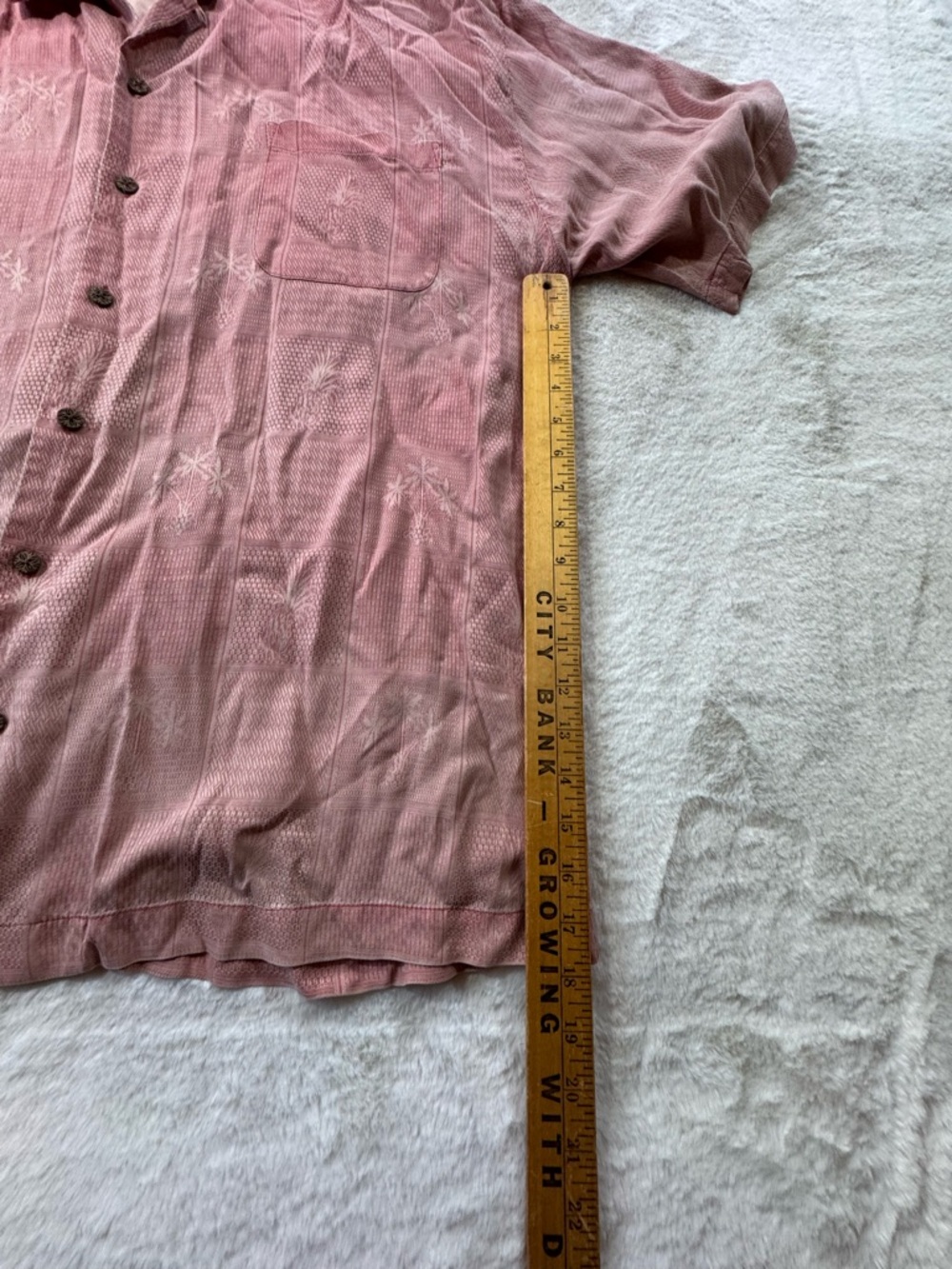 Tommy Bahama Silk Shirt Mens 2XL Pink Palm Tree Pineapple Button Up Tropical - Picture 5 of 13